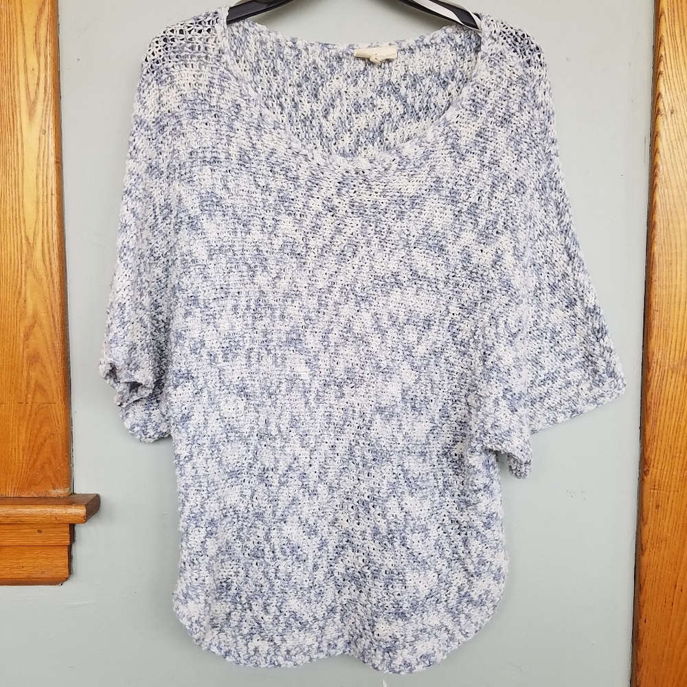Project J dolman sleeve sweater blue and white